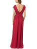 Red Pleated Chiffon Mother Of The Bride Dress